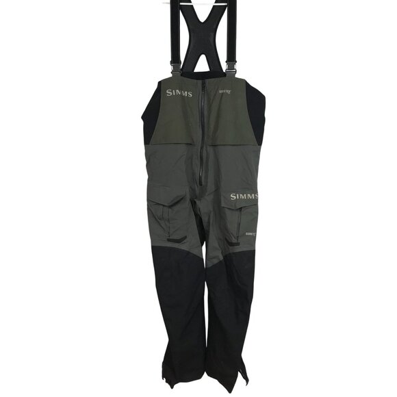 SIMMS -MEN'S XL - GRAY/BLACK GORE-TEX PRO NYLON BIB WADERS OVERALLS RAIN PANTS - Picture 1 of 11